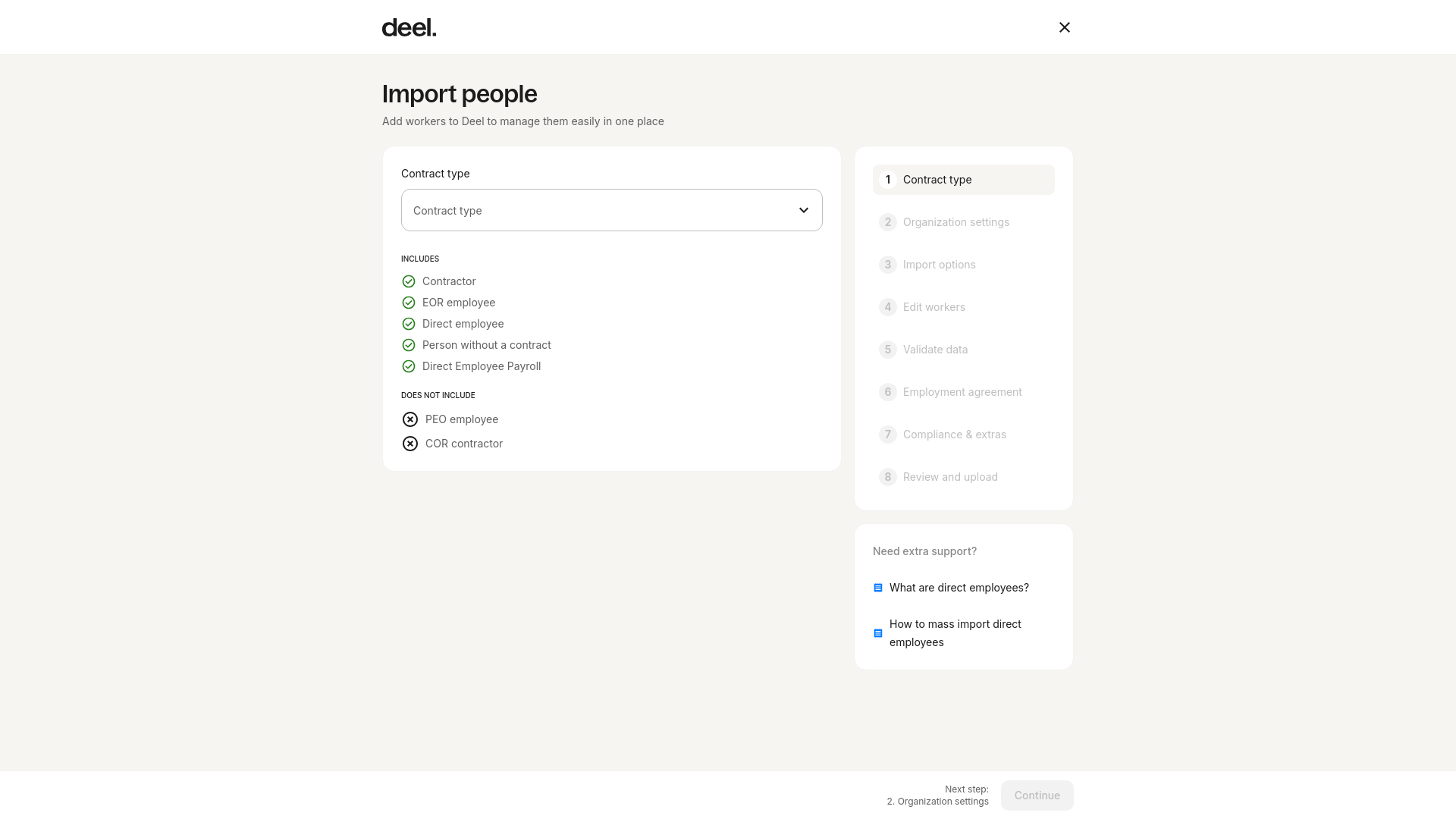 Import people page