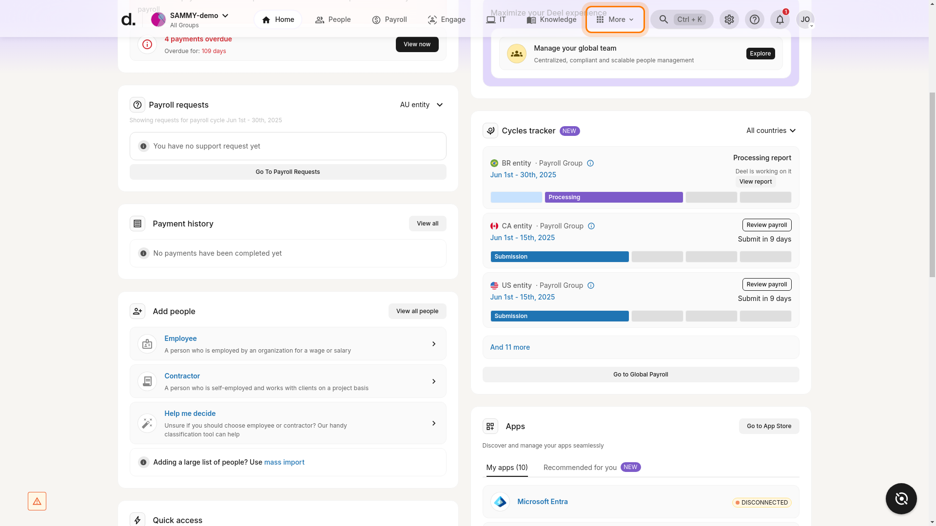 Add people section on home page
