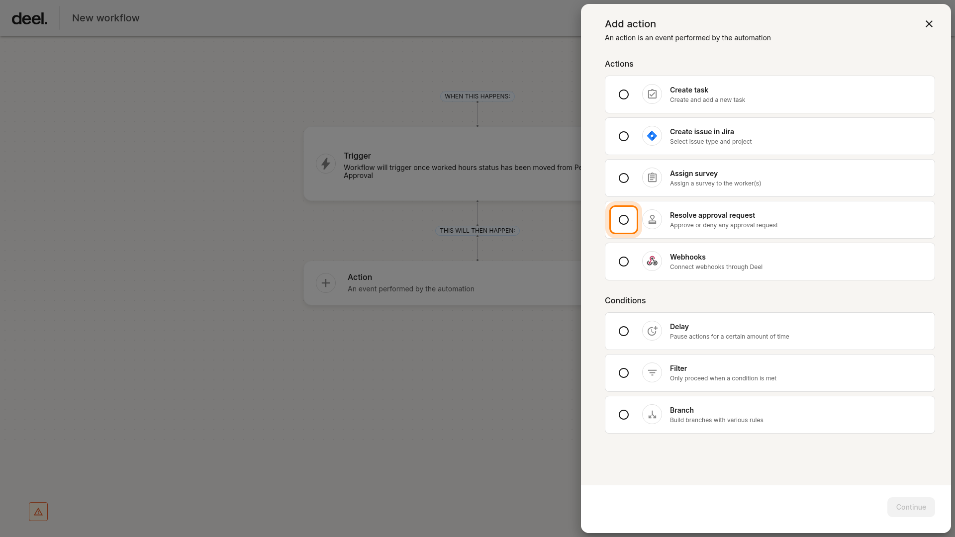 Resolve approval request