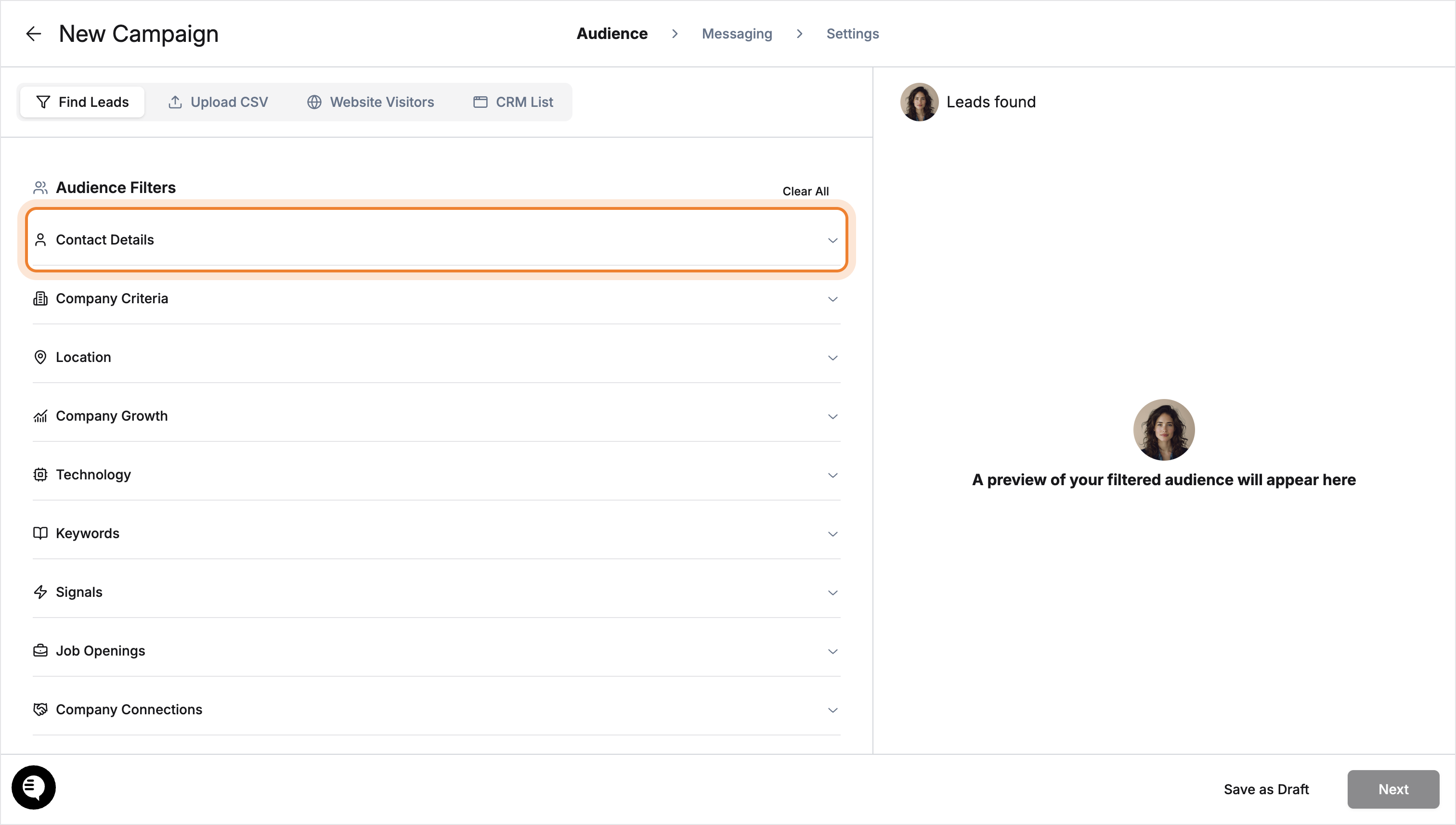 Contact Details Filter