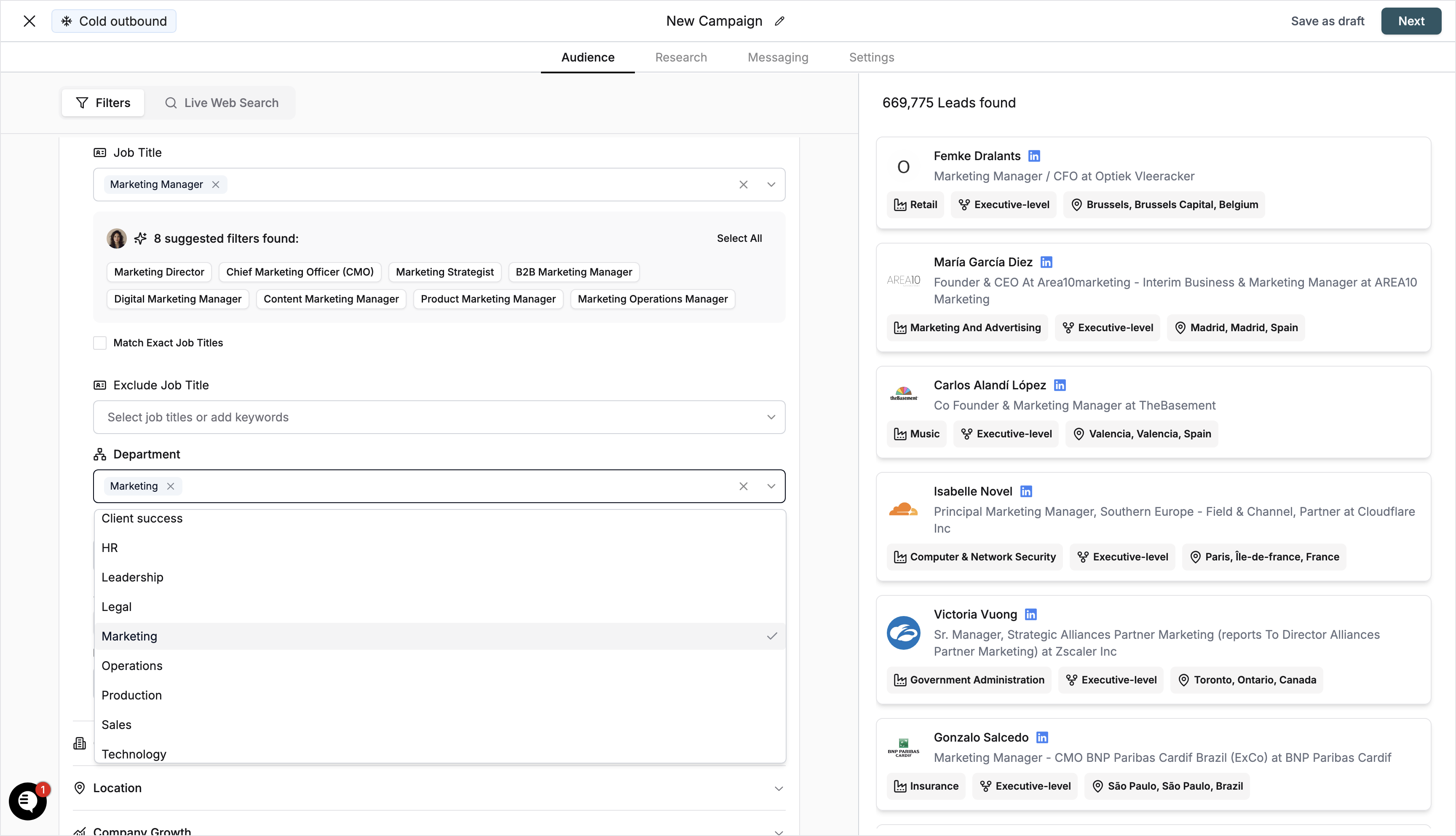 Department chip added and preview pane updated